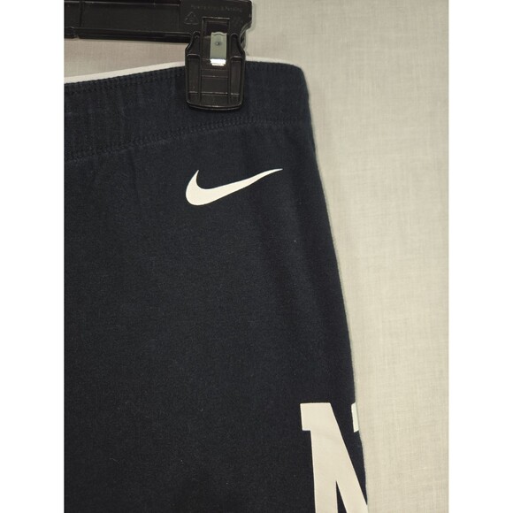 Nike Leggings Black w White Large Logo Spellout Women's Large Cotton Sportswear - Picture 6 of 8